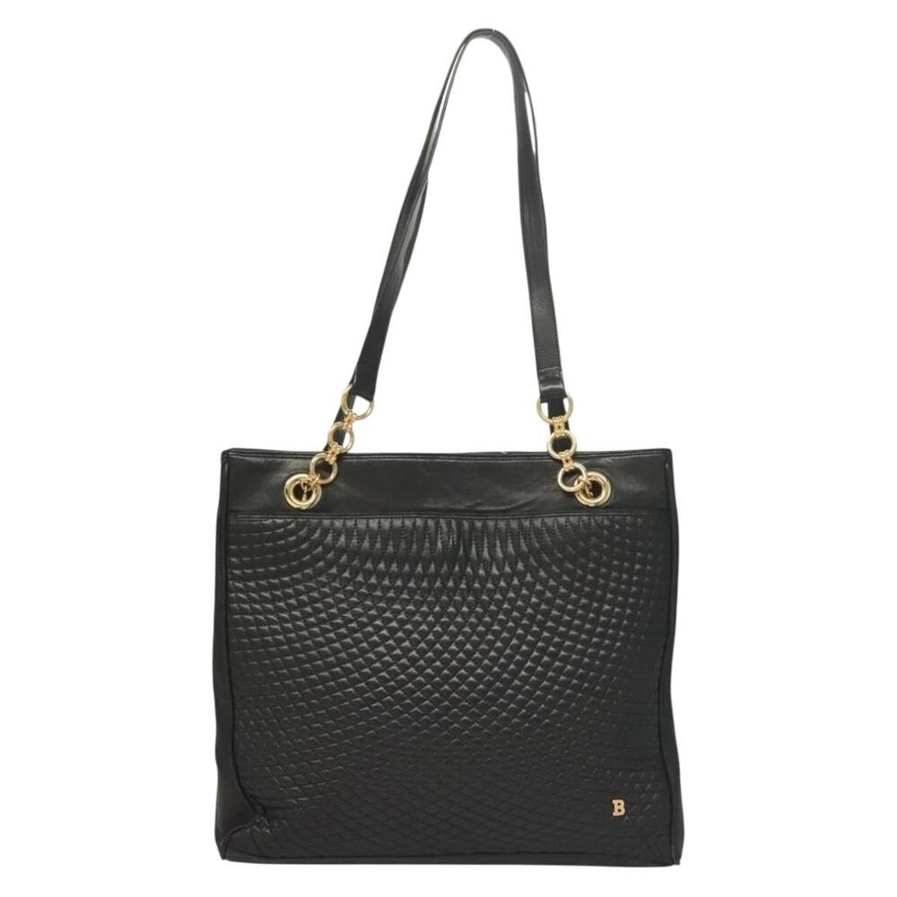 Bally Leather Tote Bag Black